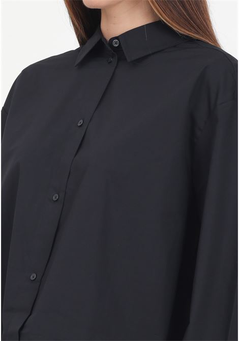 Camicia casual nera da donna con motivo plissettato sul retro ARMANI EXCHANGE | 6DYC19YN3NZ1200